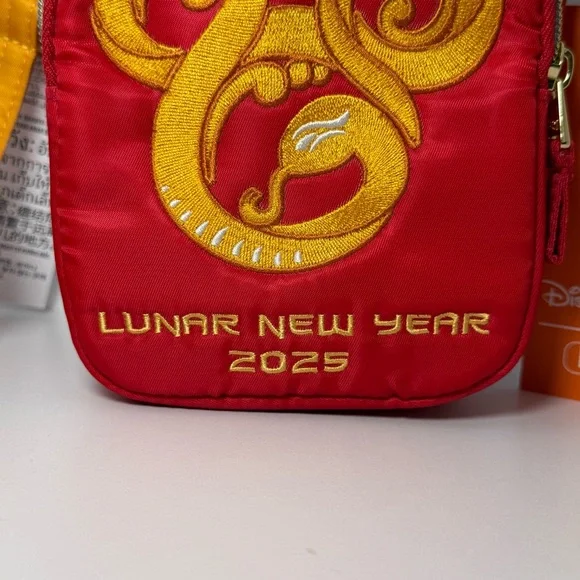Disneyland Park Exclusive Lunar New year lug bag. Red and Gold Crossbody Bag - Picture 6 of 7